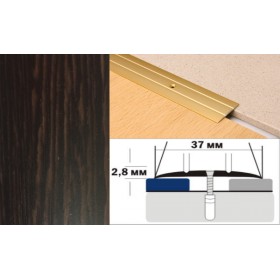 Алюминиевый напольный Порог А6 37х2,8 Декорированный Венге Алюминиевый напольный Порог А6 37х2,8 Декорированный Венге