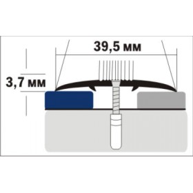 Алюминиевый напольный Порог А5 39,5х3,7 Декорированный Пробка