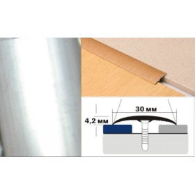 Алюминиевый напольный Порог B1 30х4,2 Без отделки Алюминий Алюминиевый напольный Порог B1 30х4,2 Без отделки Алюминий