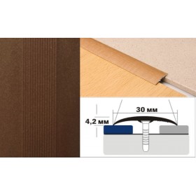 Алюминиевый напольный Порог B1 30х4,2 Крашеный порошковой эмалью Бронза КР