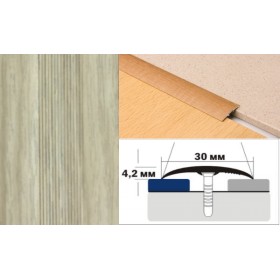 Алюминиевый напольный Порог B1 30х4,2 Декорированный Дуб северный Алюминиевый напольный Порог B1 30х4,2 Декорированный Дуб северный