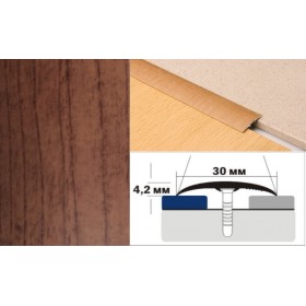 Алюминиевый напольный Порог B1 30х4,2 Ламинированный Клен