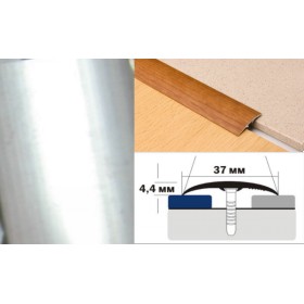 Алюминиевый напольный Порог B2 37х4,4 Без отделки Алюминий