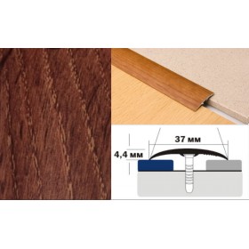 Алюминиевый напольный Порог B2 37х4,4 Декорированный Дуб мореный Алюминиевый напольный Порог B2 37х4,4 Декорированный Дуб мореный