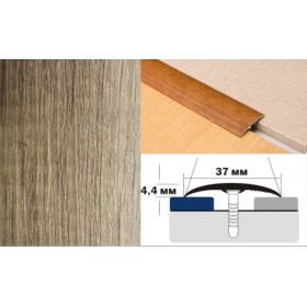 Алюминиевый напольный Порог B2 37х4,4 Ламинированный Дуб натуральный