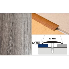 Алюминиевый напольный Порог B2 37х4,4 Декорированный Дуб пепельный