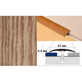 Алюминиевый напольный Порог B2 37х4,4 Декорированный Дуб светлый