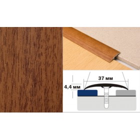 Алюминиевый напольный Порог B2 37х4,4 Декорированный Дуб темный