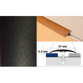 Алюминиевый напольный Порог B2 37х4,4 Крашеный Люкс КР черный металлик Алюминиевый напольный Порог B2 37х4,4 Крашеный Люкс КР черный металлик