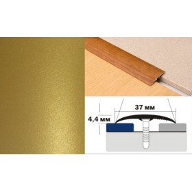 Алюминиевый напольный Порог B2 37х4,4 Крашеный Люкс КР золото люкс