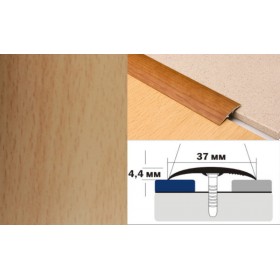 Алюминиевый напольный Порог B2 37х4,4 Ламинированный Натуральный бук
