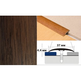 Алюминиевый напольный Порог B2 37х4,4 Декорированный Орех