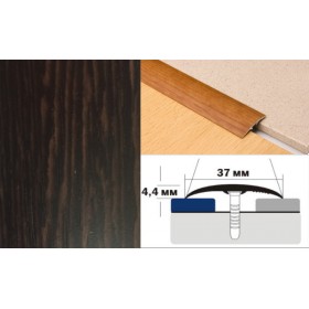 Алюминиевый напольный Порог B2 37х4,4 Декорированный Венге
