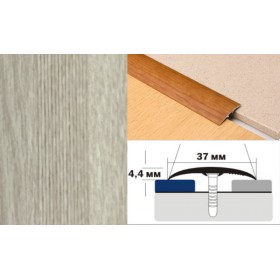 Алюминиевый напольный Порог B2 37х4,4 Декорированный Ясень беленый