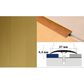 Алюминиевый напольный Порог B2 37х4,4 Крашеный порошковой эмалью Золото КР