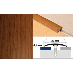 Алюминиевый напольный Порог B2 37х4,4 Ламинированный Золотой дуб