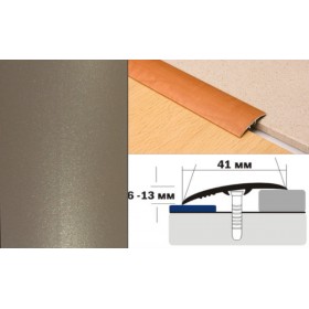 Алюминиевый напольный Порог B4 41х6,0-13,0 Крашеный Люкс КР шампань люкс