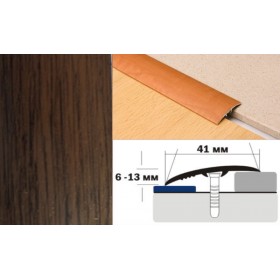 Алюминиевый напольный Порог B4 41х6,0-13,0 Ламинированный Орех Алюминиевый напольный Порог B4 41х6,0-13,0 Ламинированный Орех