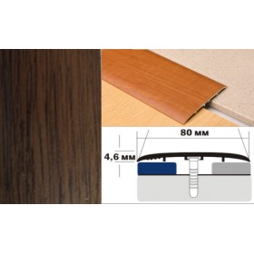 Алюминиевый напольный Порог B5 80х4,6 Ламинированный Орех