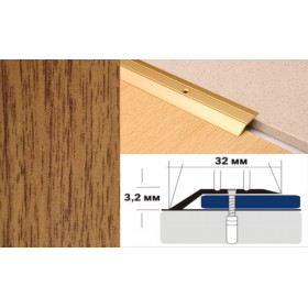 Алюминиевый напольный Порог С1 32х3,2 Декорированный Дуб деревенский Алюминиевый напольный Порог С1 32х3,2 Декорированный Дуб деревенский