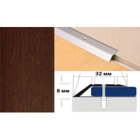 Алюминиевый напольный Порог С2 32х8,0 Декорированный Махагон