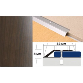 Алюминиевый напольный Порог С2 32х8,0 Декорированный Венге Алюминиевый напольный Порог С2 32х8,0 Декорированный Венге
