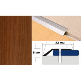 Алюминиевый напольный Порог С2 32х8,0 Декорированный Вишня Алюминиевый напольный Порог С2 32х8,0 Декорированный Вишня