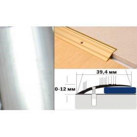 Алюминиевый напольный Порог С4 39,4х12 Без отделки Алюминий