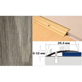 Алюминиевый напольный Порог С4 39,4х12 Декорированный Дуб пепельный Алюминиевый напольный Порог С4 39,4х12 Декорированный Дуб пепельный