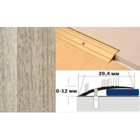 Алюминиевый напольный Порог С4 39,4х12 Декорированный Дуб венеция