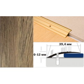 Алюминиевый напольный Порог С4 39,4х12 Декорированный Дуб венский
