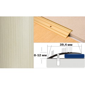 Алюминиевый напольный Порог С4 39,4х12 Декорированный Дуб жемчужный