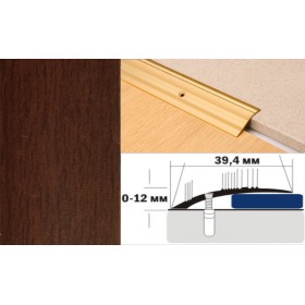 Алюминиевый напольный Порог С4 39,4х12 Декорированный Махагон Алюминиевый напольный Порог С4 39,4х12 Декорированный Махагон