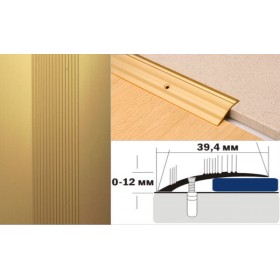 Алюминиевый напольный Порог С4 39,4х12 Анодированный Золото КЕ Алюминиевый напольный Порог С4 39,4х12 Анодированный Золото КЕ