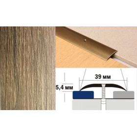 Алюминиевый напольный Порог A39 39х5,4 Ламинированный Дуб медовый