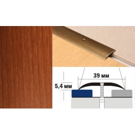 Алюминиевый напольный Порог A39 39х5,4 Ламинированный Красный клен