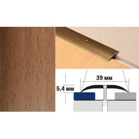 Алюминиевый напольный Порог A39 39х5,4 Ламинированный Темный бук Алюминиевый напольный Порог A39 39х5,4 Ламинированный Темный бук