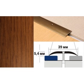 Алюминиевый напольный Порог A39 39х5,4 Ламинированный Золотой дуб