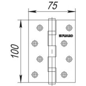 Петля универсальная Fuaro (Фуаро) 2BB 100x75x2,5 AB (бронза)