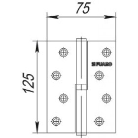 Петля съемная Fuaro (Фуаро) 413/BL-5 125x75x2,5 CP left (хром) левая БЛИСТЕР
