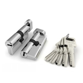 Цилиндровый Fuaro (Фуаро) механизм (R602) R6002Knob68(26+10+32) CP хром 5Key с вертушкой