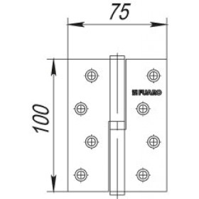 Петля съемная Fuaro (Фуаро) 413/BL-4 100x75x2,5 AB left (бронза) левая БЛИСТЕР
