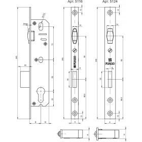 Корпус узкопрофильного Fuaro (Фуаро) замка с роликовой защёлкой 5124-30 CP (хром)