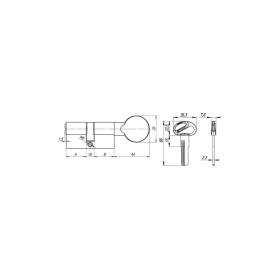 Цилиндровый механизм Fuaro (Фуаро) D-PRO502/70 mm (30+10+30) BL чёрный 5 кл.