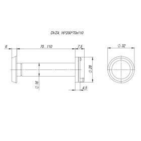 DVZ4_LUX, глазок, Fuaro (Фуаро) 16/200/70x110 (оптика пластик-LUX) CP Хром