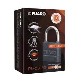 Замок навесной Fuaro (Фуаро) PL-03-50 англ. 3 кл. коробка