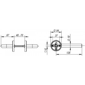 Ручка раздельная Fuaro (Фуаро) DSS-0201/19 (нержавейка 304), квадрат 8x110 мм