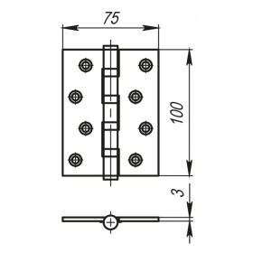 Петля универсальная Armadillo (Армадилло) 4500C (500-C4) 100x75x3 SN Матовый никель Box