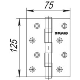 Петля универсальная Fuaro (Фуаро) 2BB 125x75x2,5 CP (хром)