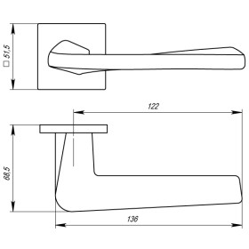 Ручка раздельная Armadillo (Армадилло) TORSO USS BL-26 Черный